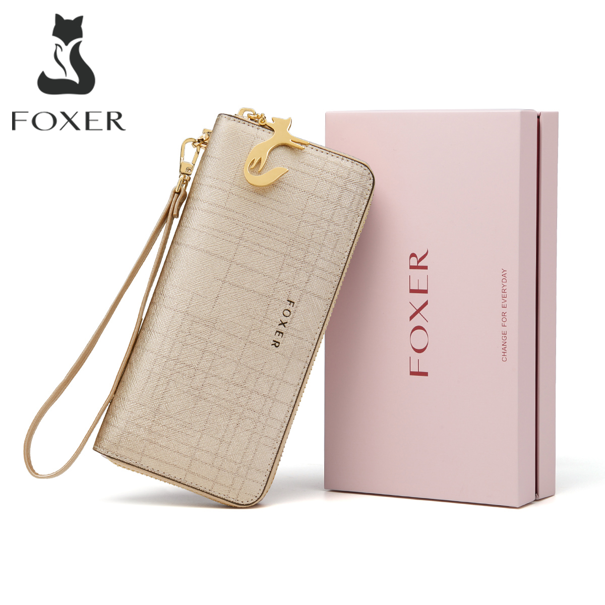 Women Bags Coach - FOXER Women Split Leather Wallet Bifold