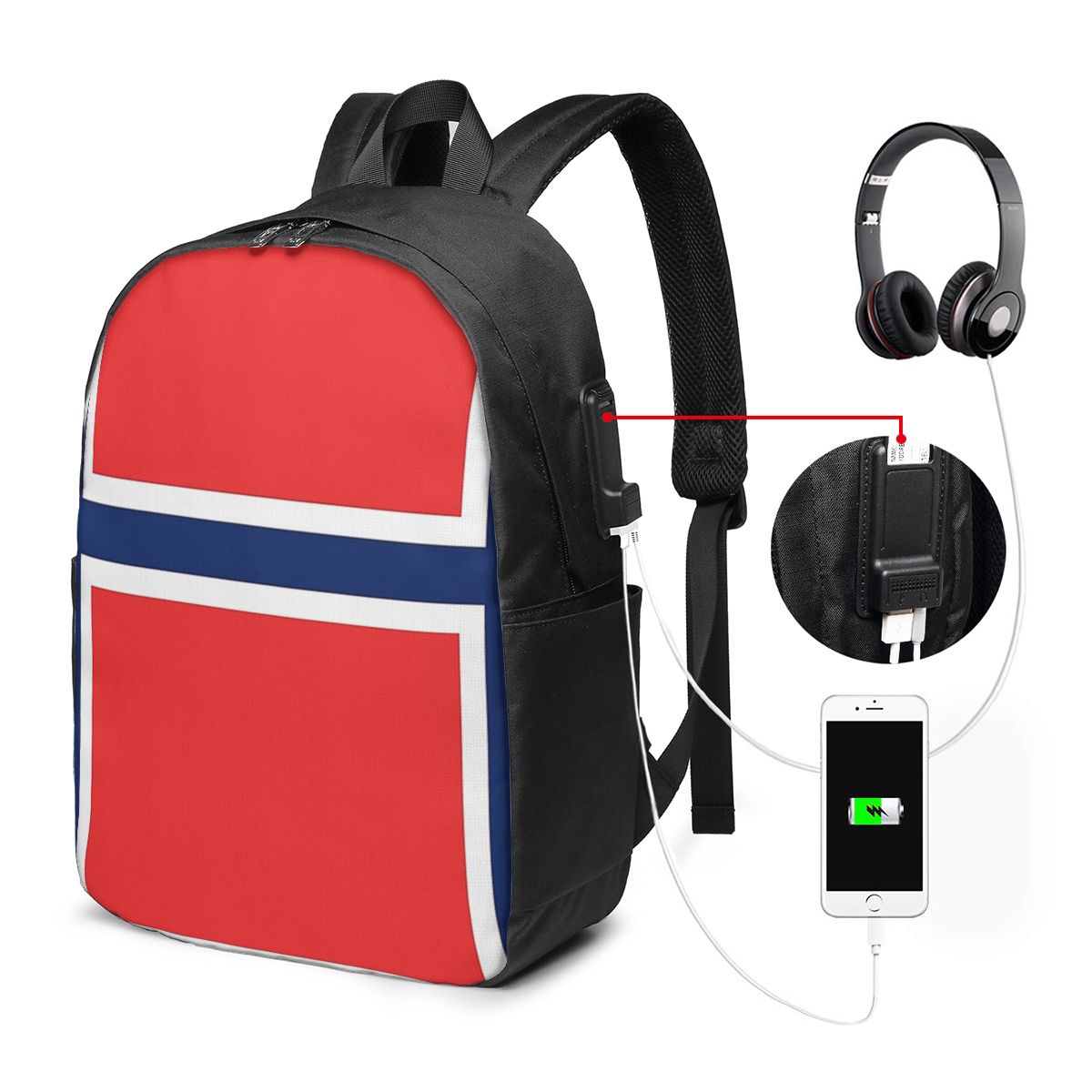 Women Bags For Laptop - Norway Flag Backpack Travel Notebook Bag
