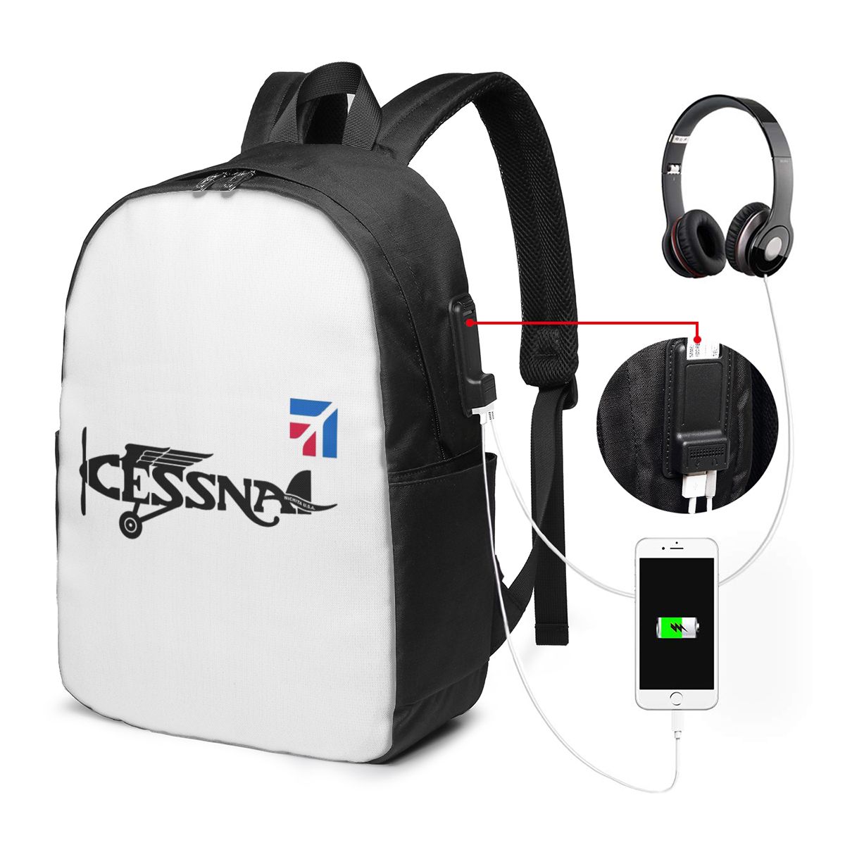 Cessna Logo Backpack Travel No - Women Bags For Laptop 评论和价格