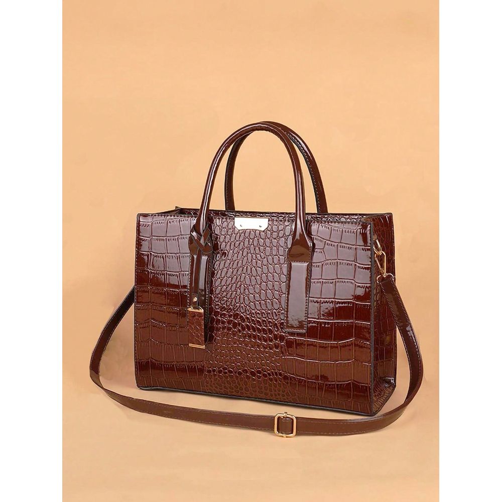 Embossed Top Handle Bag Elegan - Women Bags Work 评论和价格