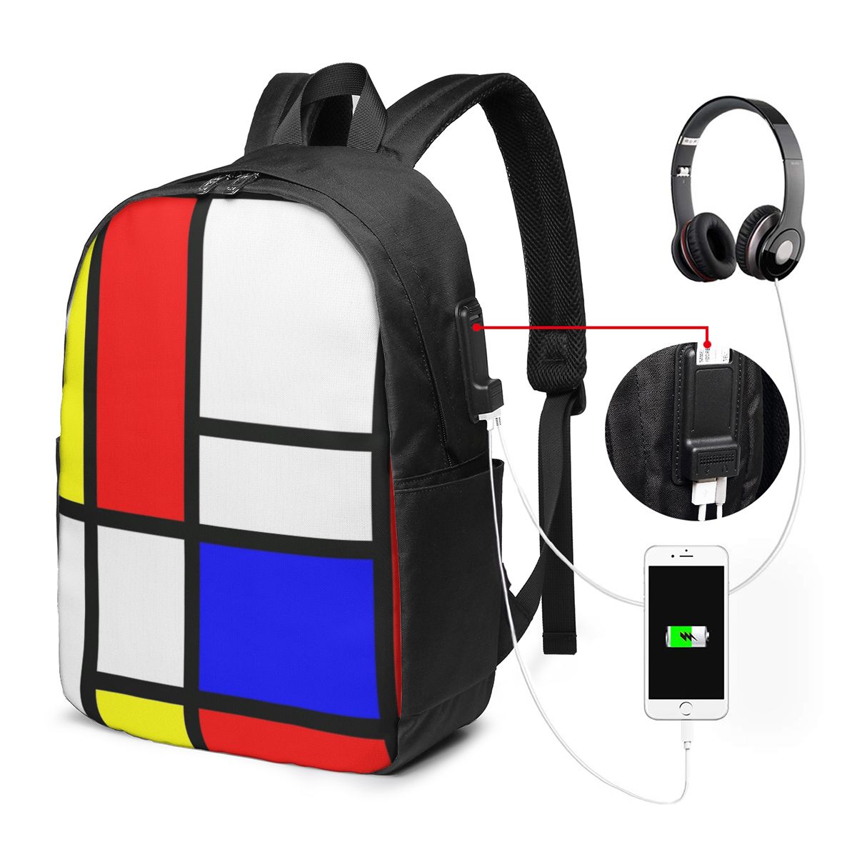 Piet Mondrian Composition  Bac - Women Bags For Laptop 评论和价格