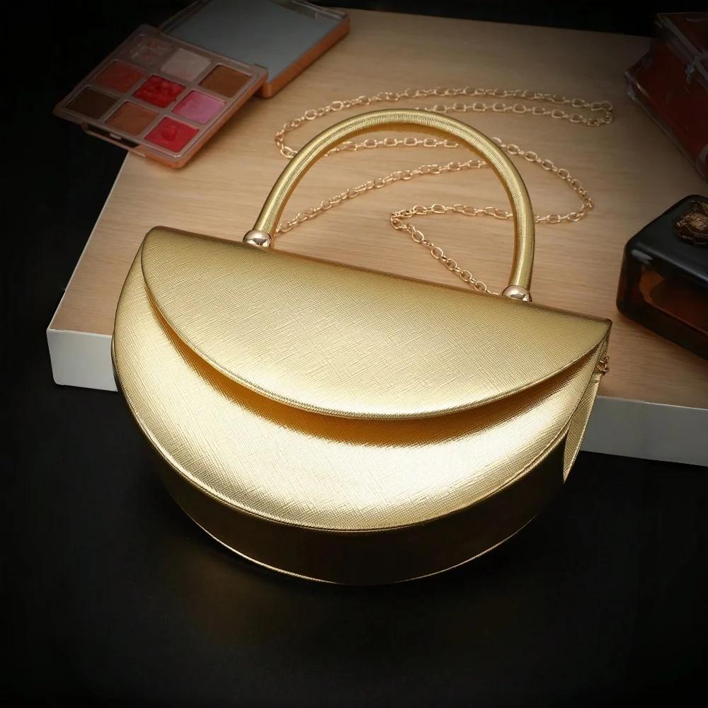 Halfmoon Shiny Evening Handbag - Clutch Bag Evening 评论和价格