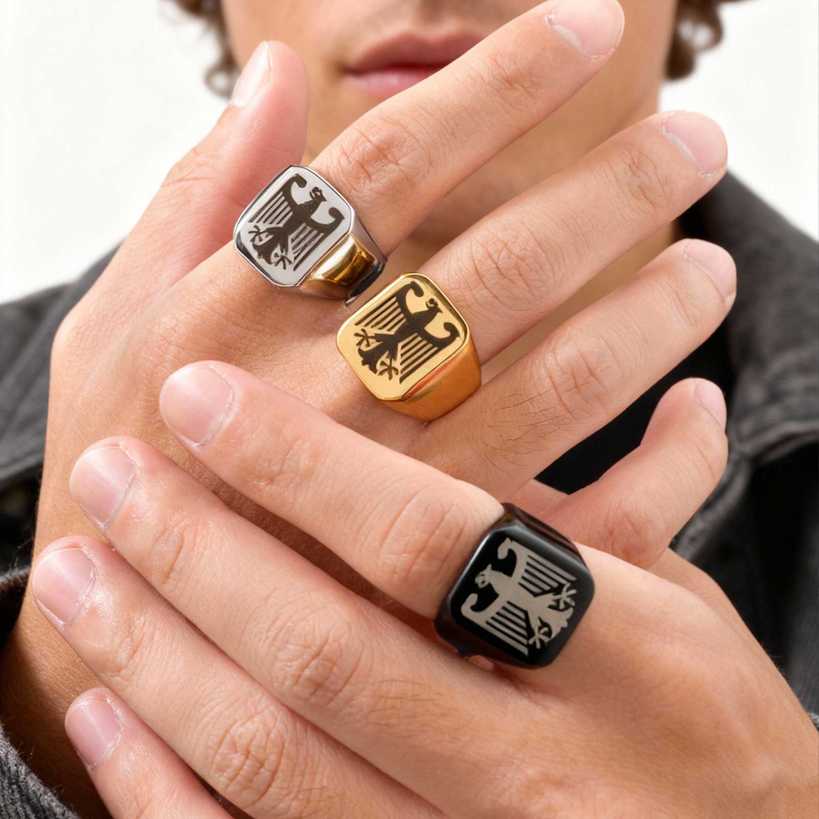 Custom Flying Hawk Eagle Ring  - Women Bags Price 评论和价格
