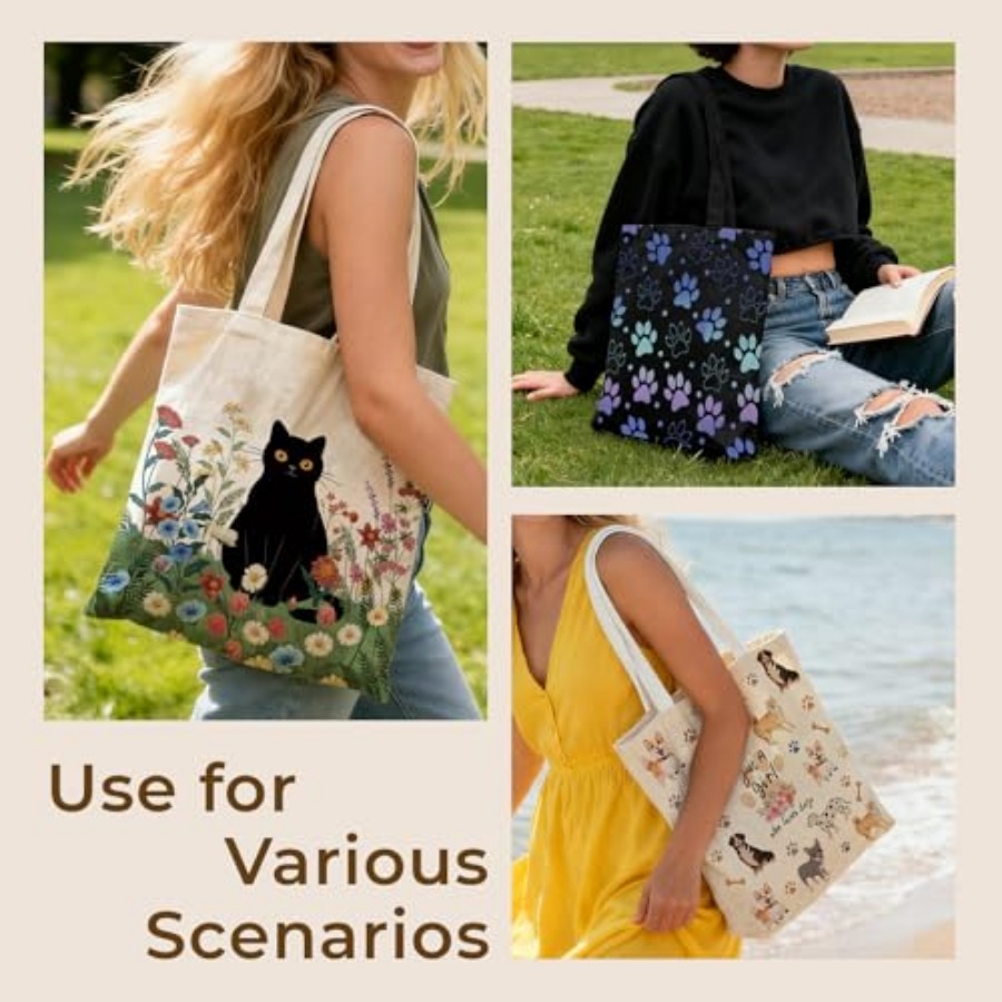 Cute Aesthetic Canvas Tote Bag - Women Bags Work 评论和价格
