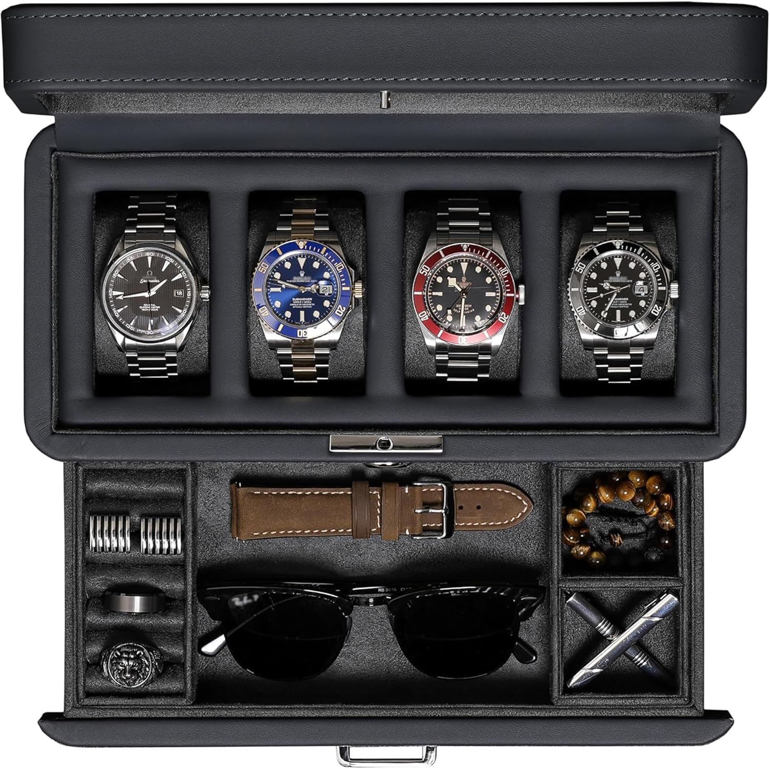 Luxury 4-Slot Watch Box with V - Women Bags Luxury 评论和价格