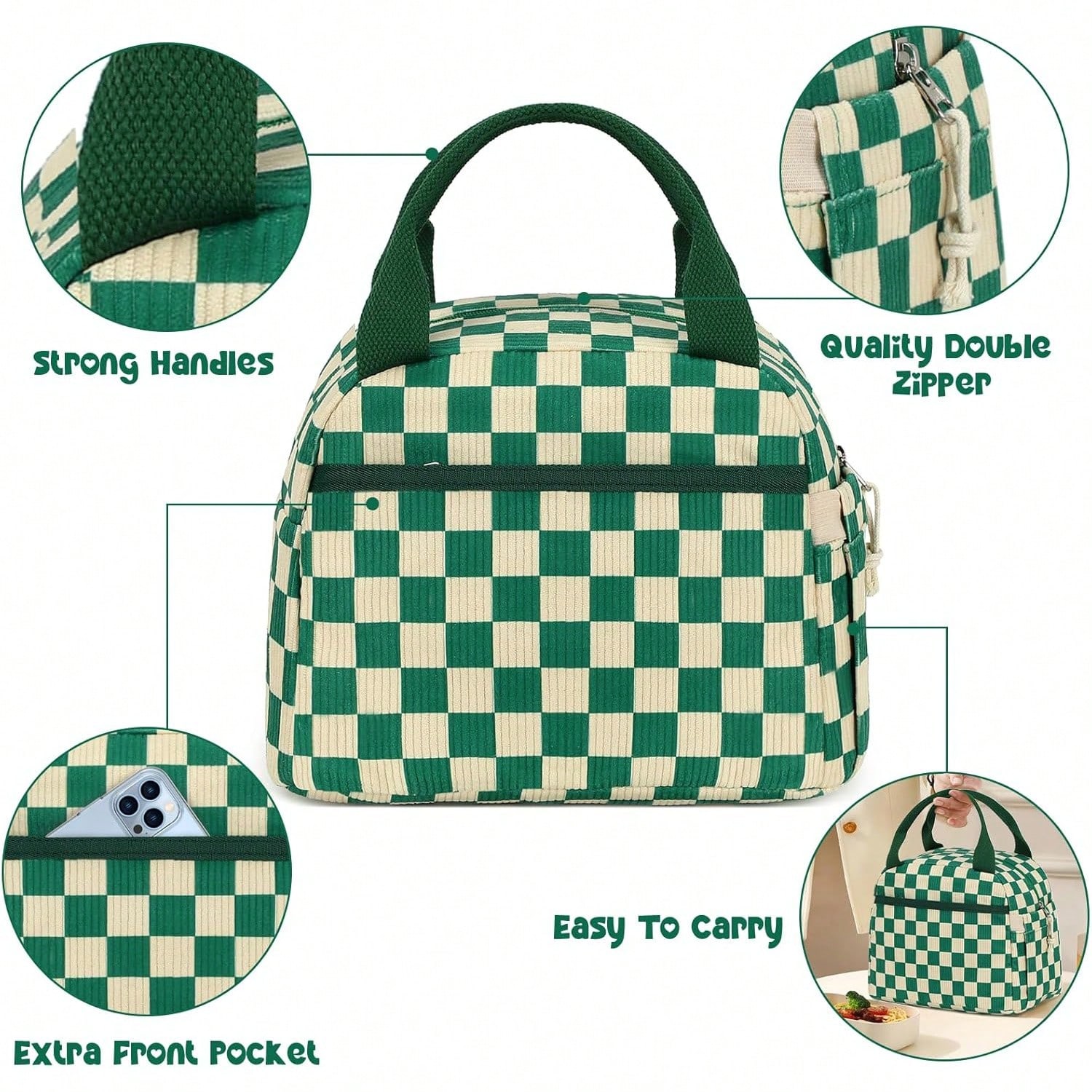 Cute Corduroy Lunch Tote Bags  - Women Bags Work 评论和价格