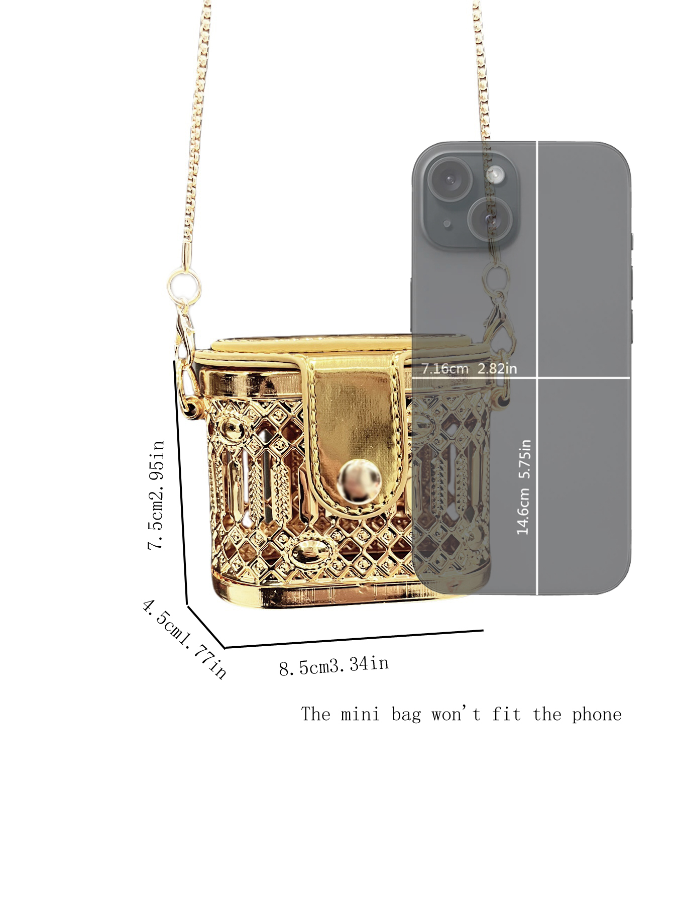 Small bag Golden Designer shou - Clutch Bag Evening 评论和价格