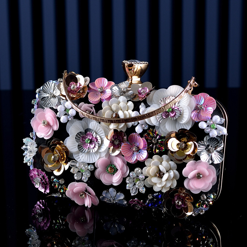Fashion Women Bags Flower Diam - Clutch Bag Evening 评论和价格