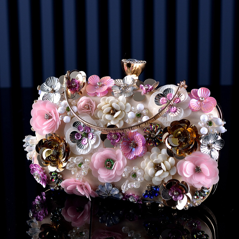 Fashion Women Bags Flower Diam - Clutch Bag Evening 评论和价格
